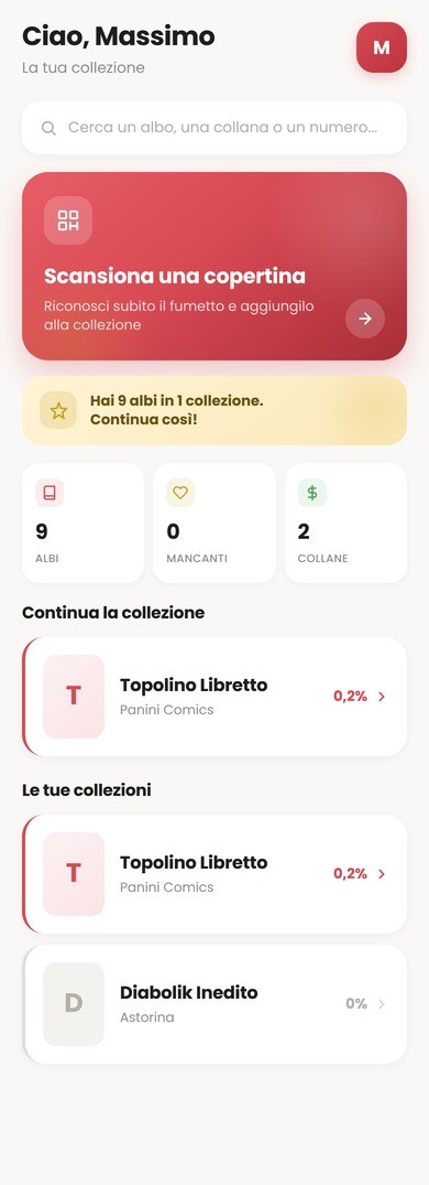 Le collane seguite, ognuna con quanti numeri sono gi&agrave; posseduti